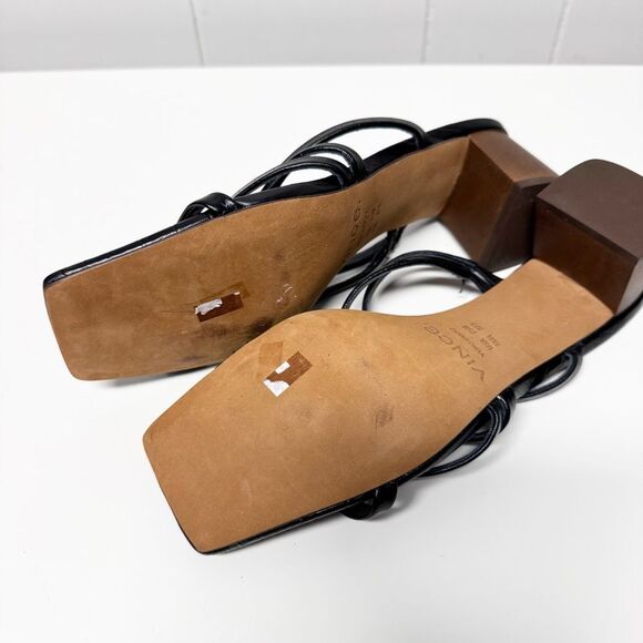 Vince. Elita Croc Embossed Leather Mule Heeled Sandal Size 7.5 - Picture 6 of 7